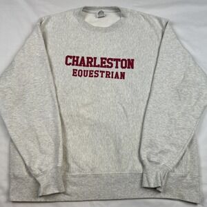 VTG College Of Charleston Equestrian Champion Reverse Weave Sweatshirt XL Gray
